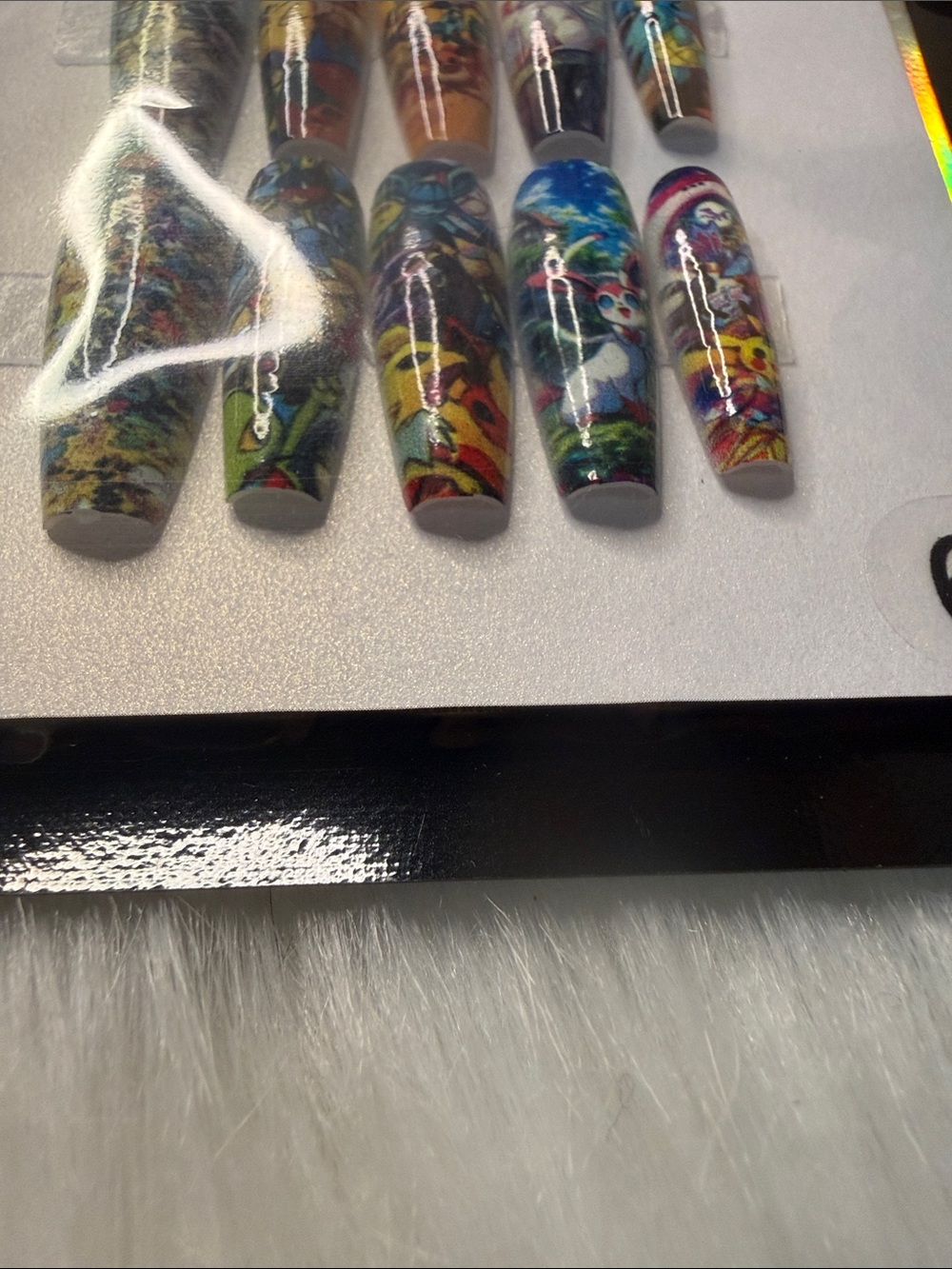 Pokemon Press-On Nails - Yellow, Blue, Orange, Black, Green, Red, Purple - Picture 4 of 5